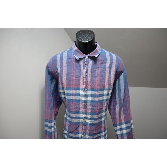Tommy Bahama Other - Tommy Bahama Plaid Linen Blend Button Up Shirt Long Sleeve Mens Sz XL